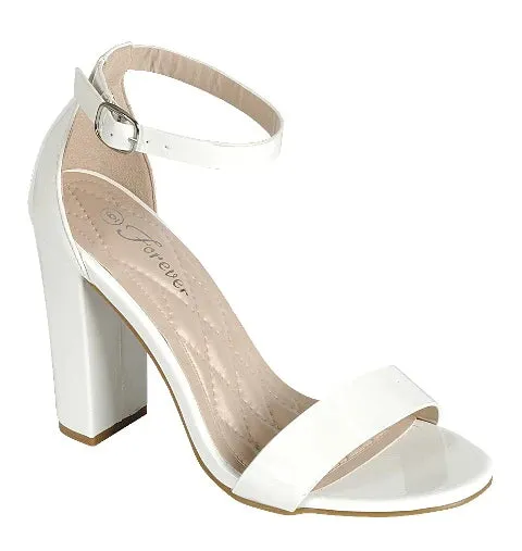 Women's Faux Suede Open Toe Sandal with Block Heel & Ankle Strap