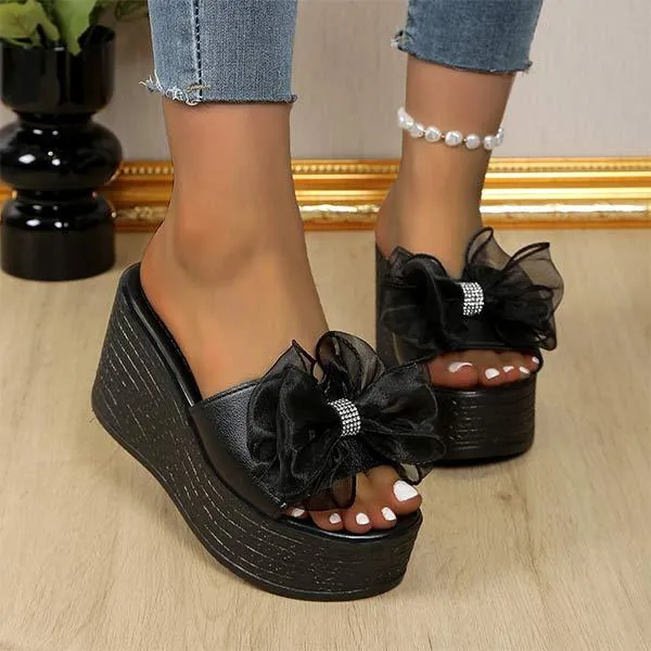 Women's Floral Embellished Platform Sandals with Ankle Strap 34326340C