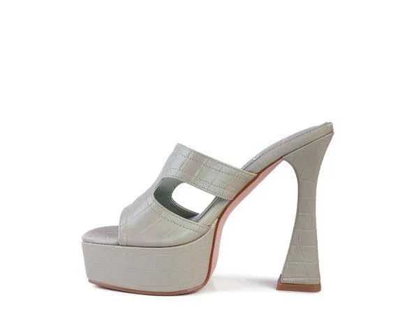 Womens High Heel Platform Croc Sandals