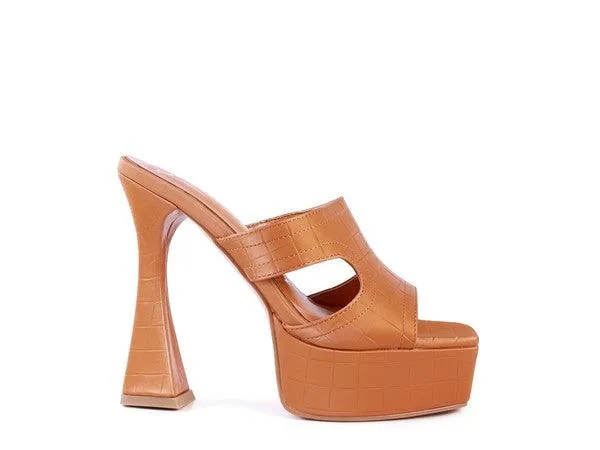 Womens High Heel Platform Croc Sandals