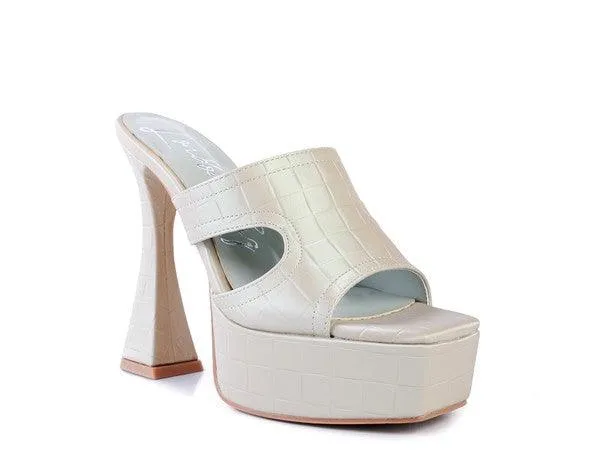 Womens High Heel Platform Croc Sandals