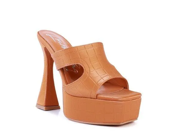 Womens High Heel Platform Croc Sandals