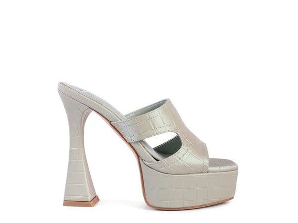 Womens High Heel Platform Croc Sandals