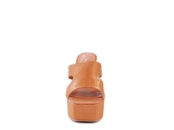 Womens High Heel Platform Croc Sandals