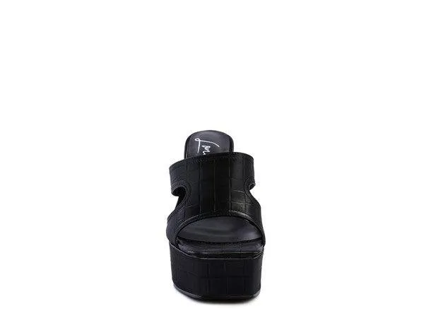 Womens High Heel Platform Croc Sandals