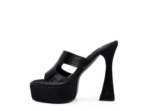 Womens High Heel Platform Croc Sandals