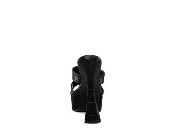 Womens High Heel Platform Croc Sandals