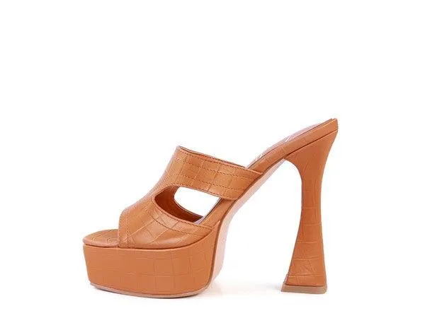 Womens High Heel Platform Croc Sandals