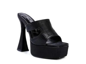 Womens High Heel Platform Croc Sandals