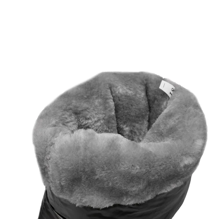 Women's Plush Down Waterproof Platform Wedge Heel Snow Boots