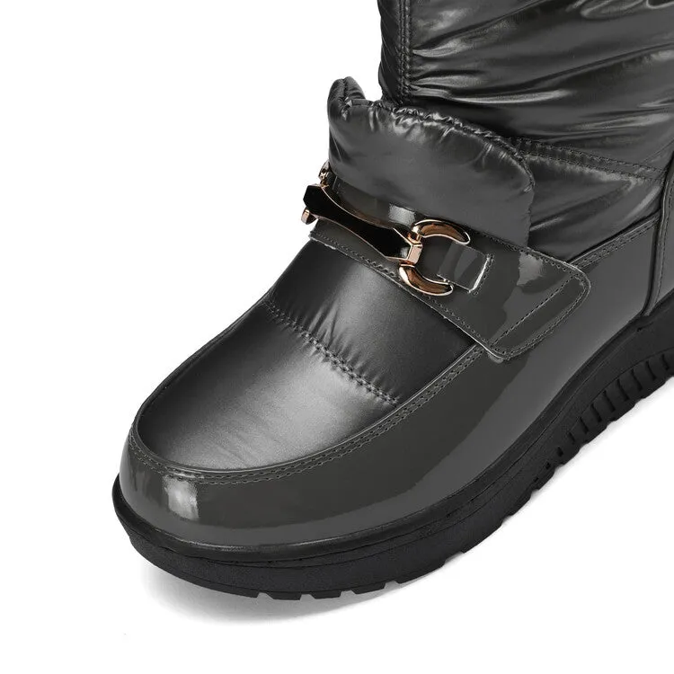 Women's Plush Down Waterproof Platform Wedge Heel Snow Boots