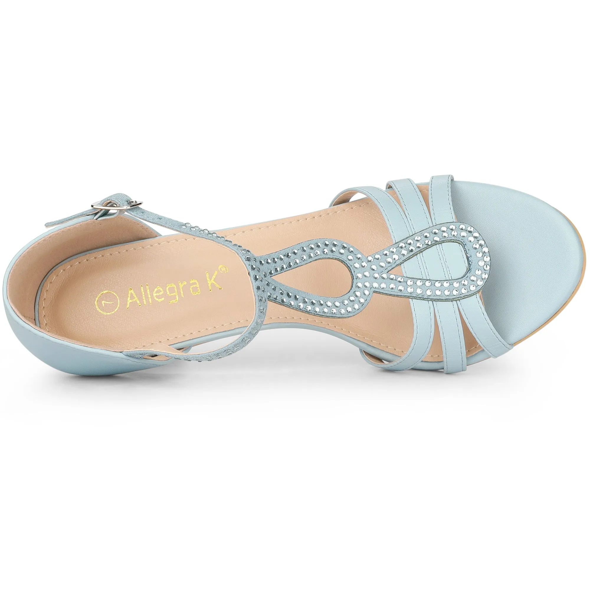 Women's Rhinestone Ankle Strap Open Toe Stiletto Heels Sandals