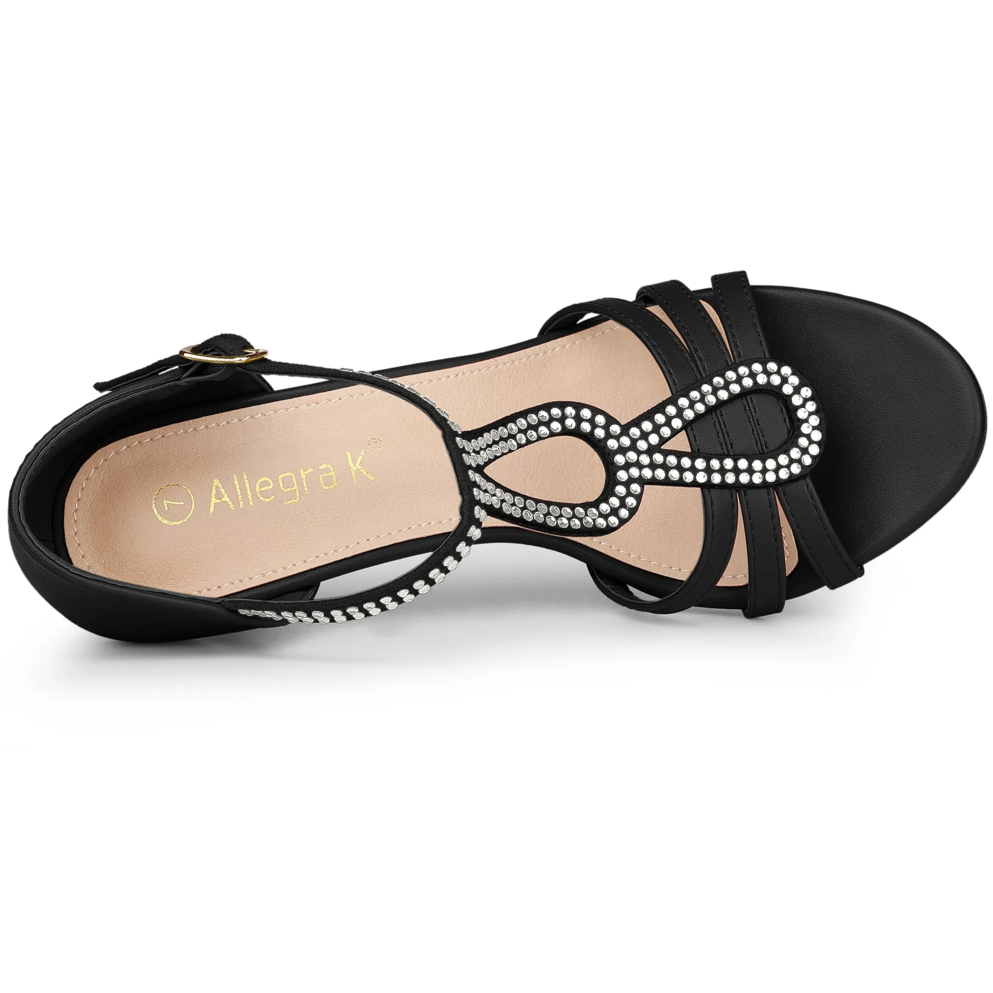 Women's Rhinestone Ankle Strap Open Toe Stiletto Heels Sandals