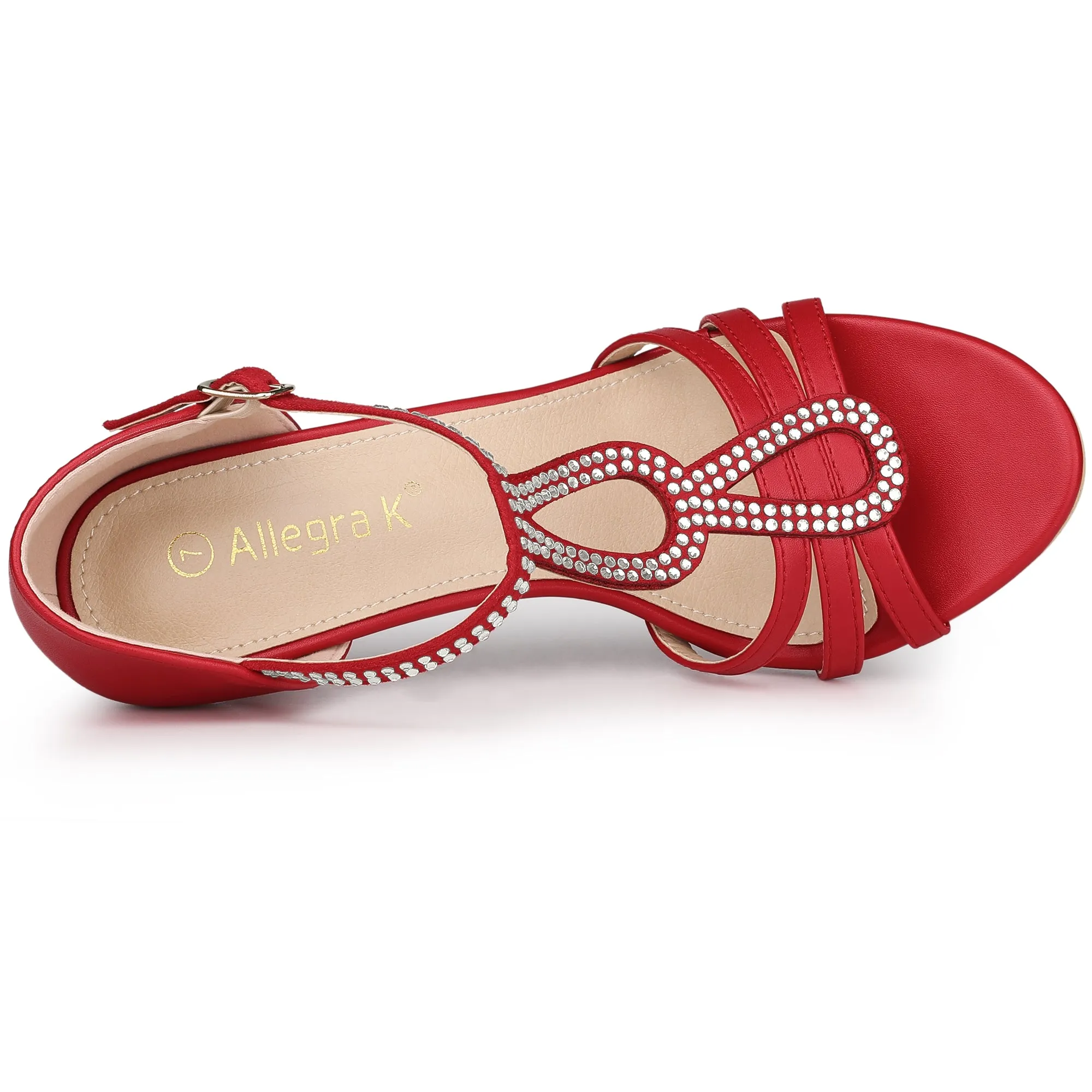 Women's Rhinestone Ankle Strap Open Toe Stiletto Heels Sandals