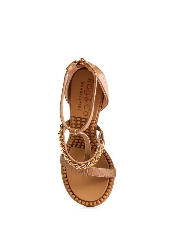 Women's Shoes Dakota Metal Chain Mid Heel Sandals