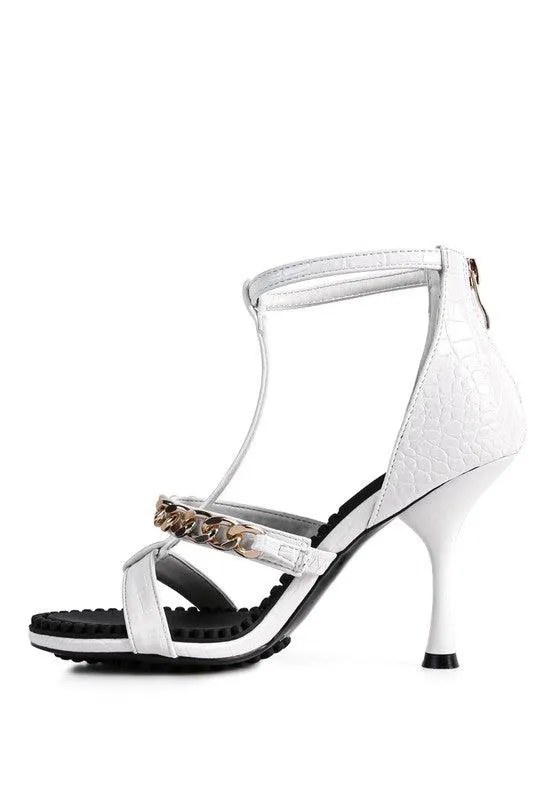 Women's Shoes Dakota Metal Chain Mid Heel Sandals