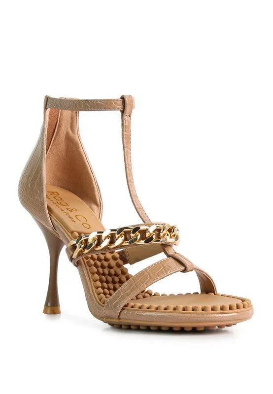 Women's Shoes Dakota Metal Chain Mid Heel Sandals
