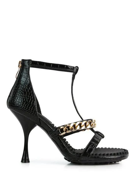 Women's Shoes Dakota Metal Chain Mid Heel Sandals