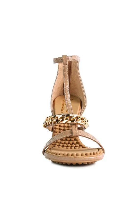 Women's Shoes Dakota Metal Chain Mid Heel Sandals