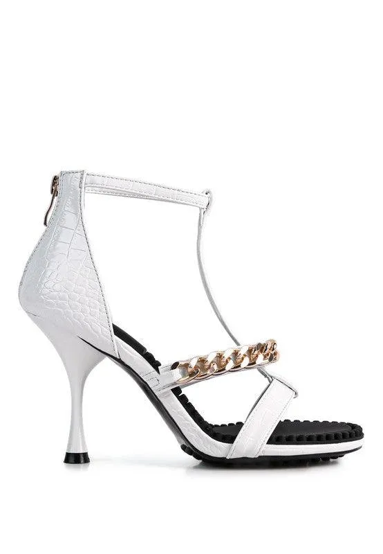 Women's Shoes Dakota Metal Chain Mid Heel Sandals
