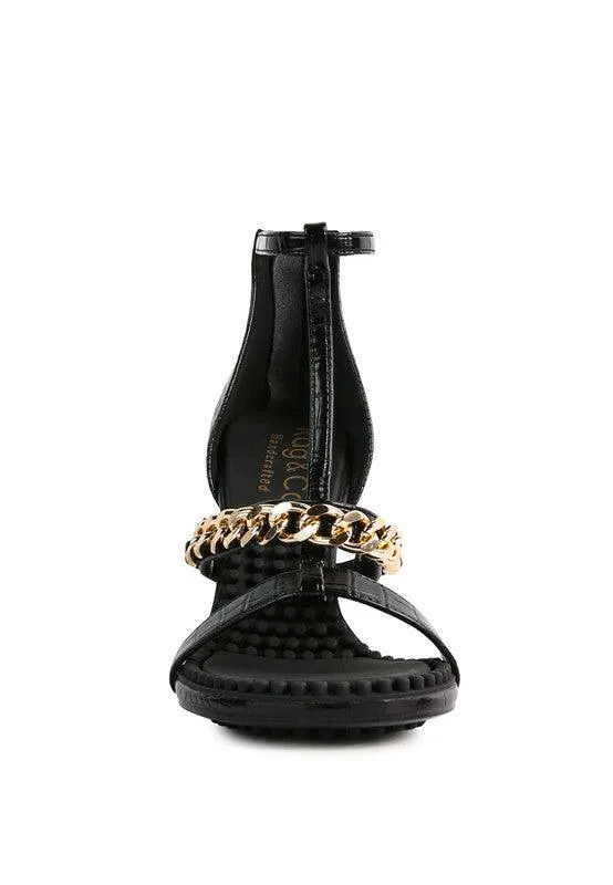 Women's Shoes Dakota Metal Chain Mid Heel Sandals