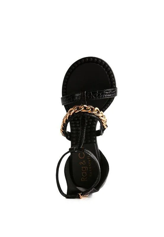 Women's Shoes Dakota Metal Chain Mid Heel Sandals