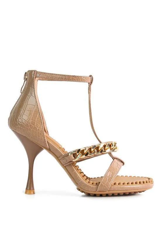 Women's Shoes Dakota Metal Chain Mid Heel Sandals