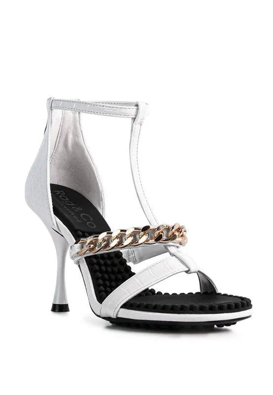 Women's Shoes Dakota Metal Chain Mid Heel Sandals