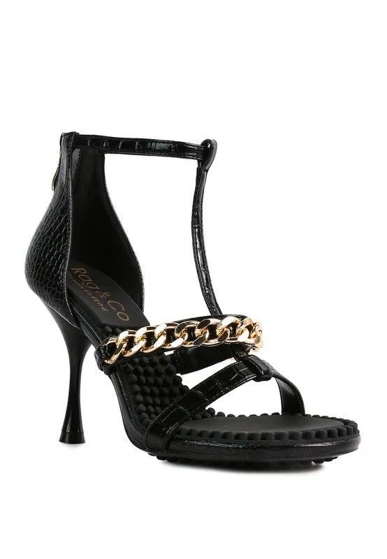 Women's Shoes Dakota Metal Chain Mid Heel Sandals