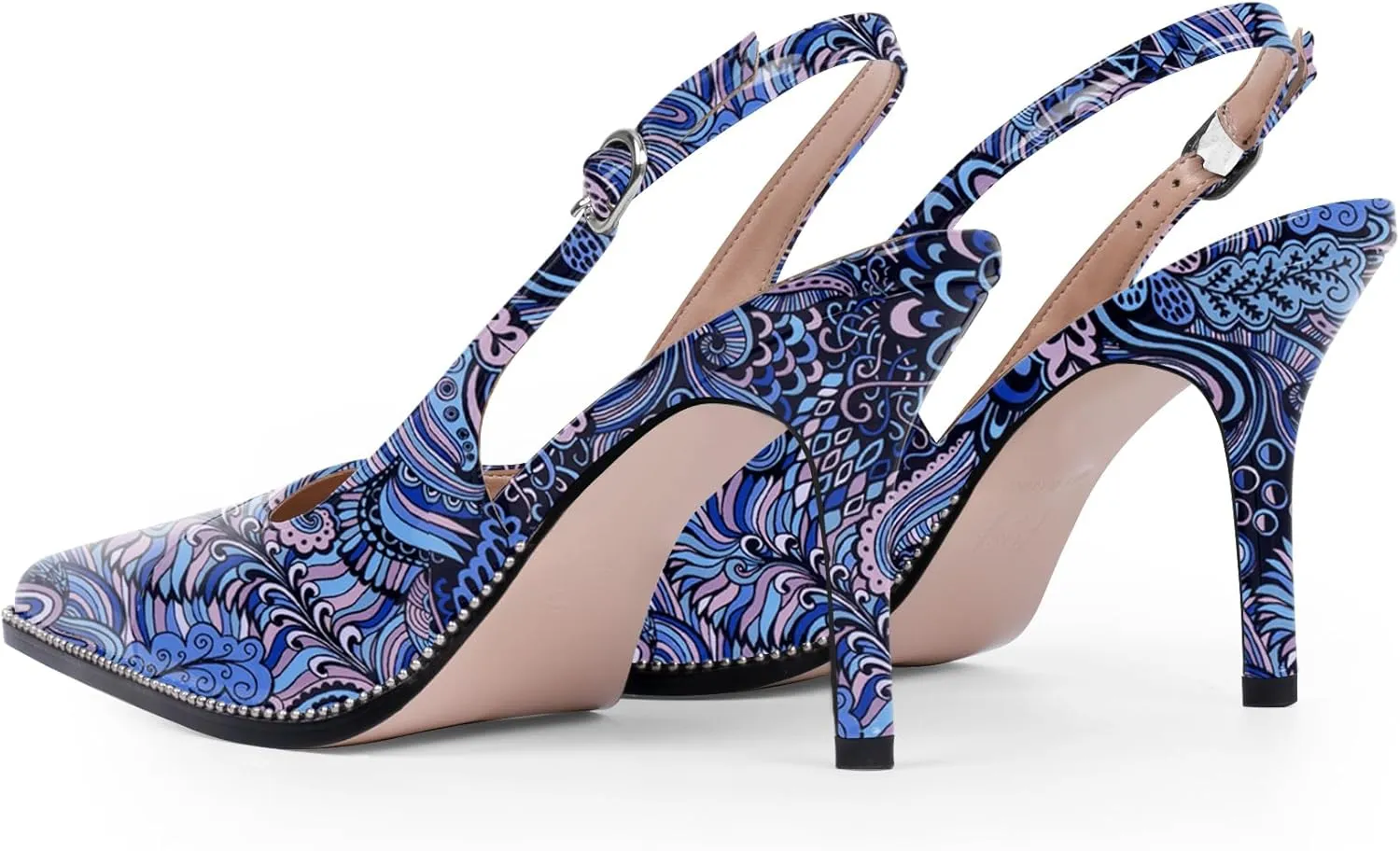 Women's Slingback Stiletto High Heels Pointed Toe Patent Leather Dress Pumps