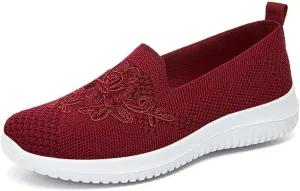 Women's Slip-On Knit Mesh Loafers Lightweight and Comfortable Breathable Mesh Walking Shoe