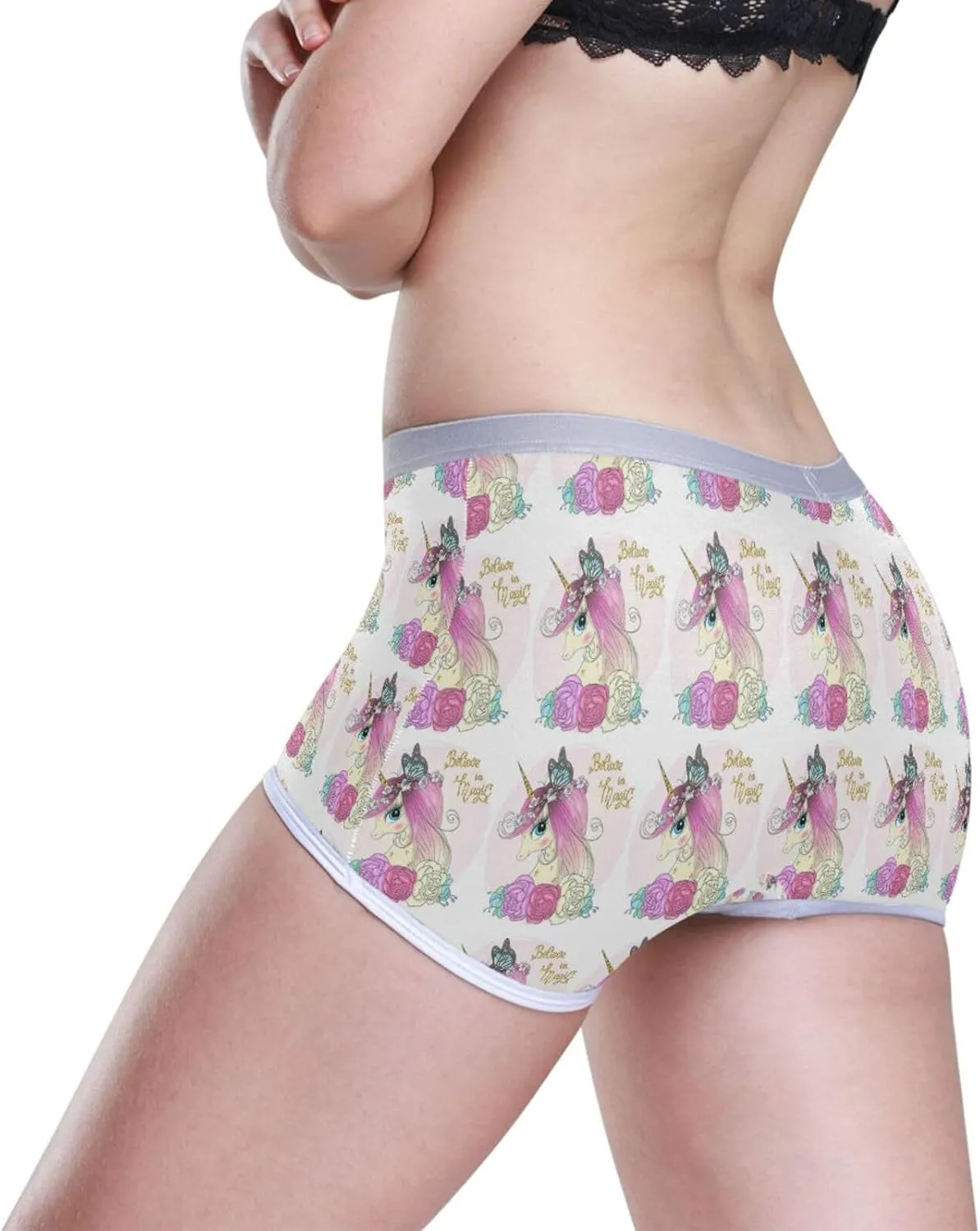 Women's Underwear with Lace, Hipster Panties Milk Silk Underpants(S-2XL)