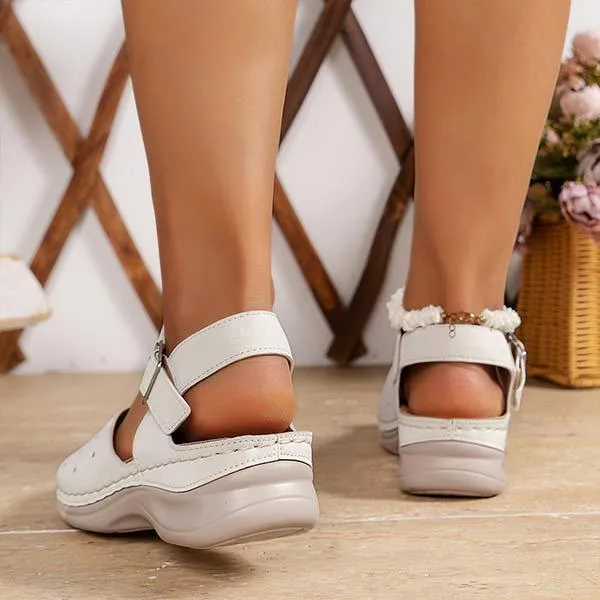 Women's Wedge Heel Buckle Strap Casual Sandals 65684716C
