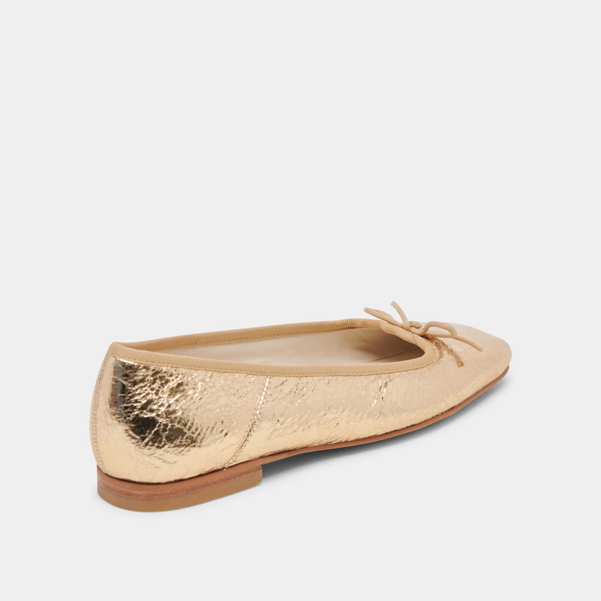ANISA BALLET FLATS GOLD DISTRESSED LEATHER - re:vita Wood Glow