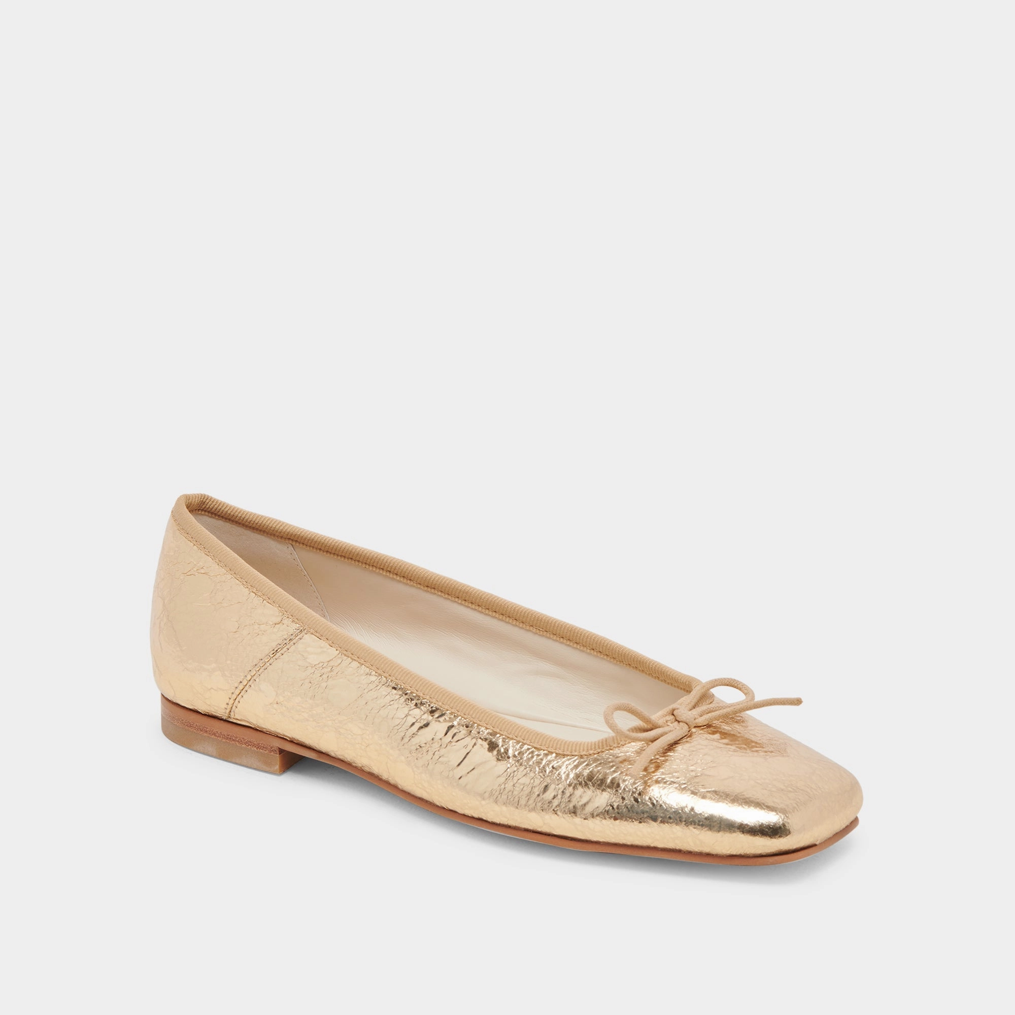 Expo Glow ANISA BALLET FLATS GOLD DISTRESSED LEATHER - re:vita