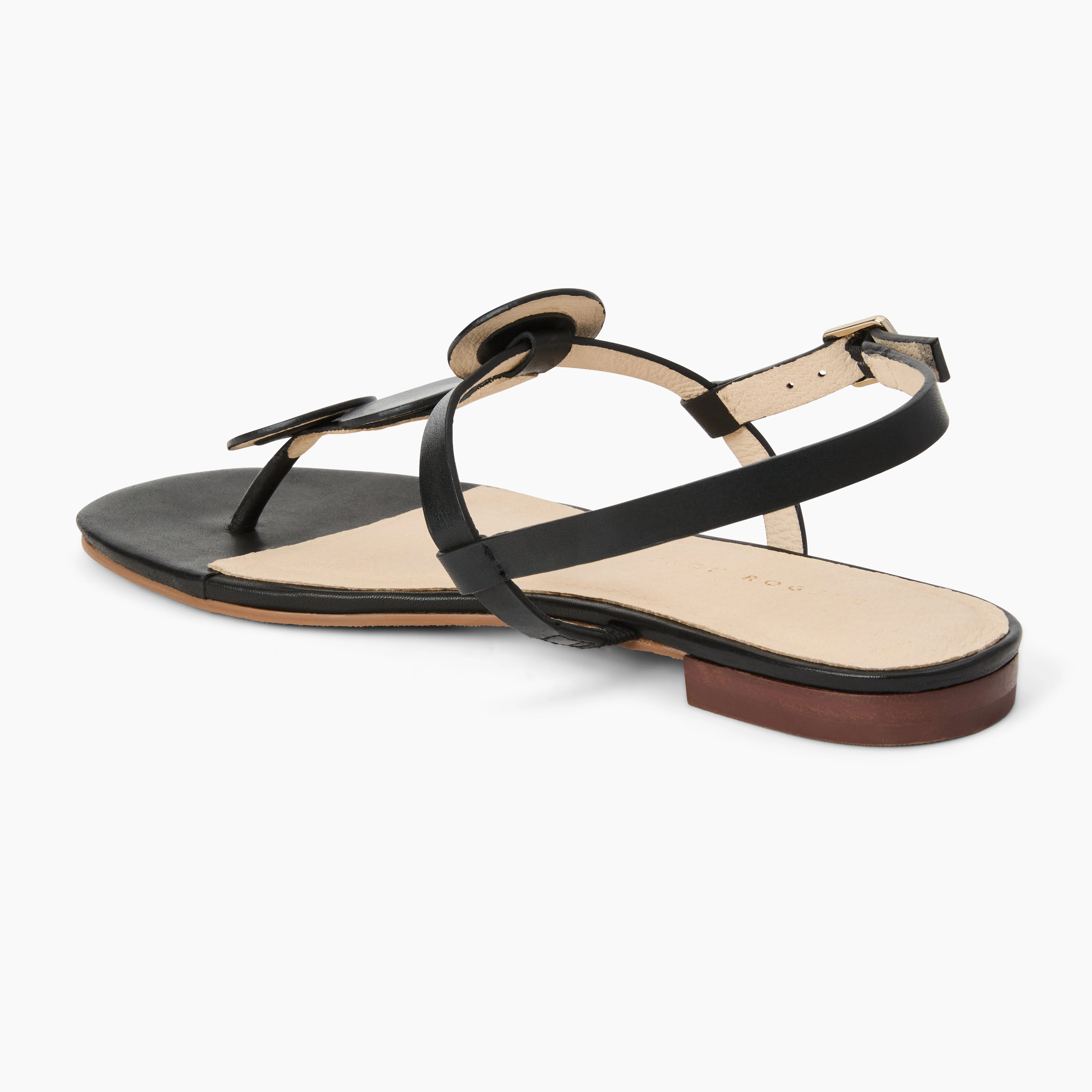Worth Leather Flat Sandal Ergonomic Footbed Molding