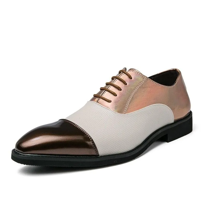 YRL Men's Multi Color Pantent Leather Oxfords