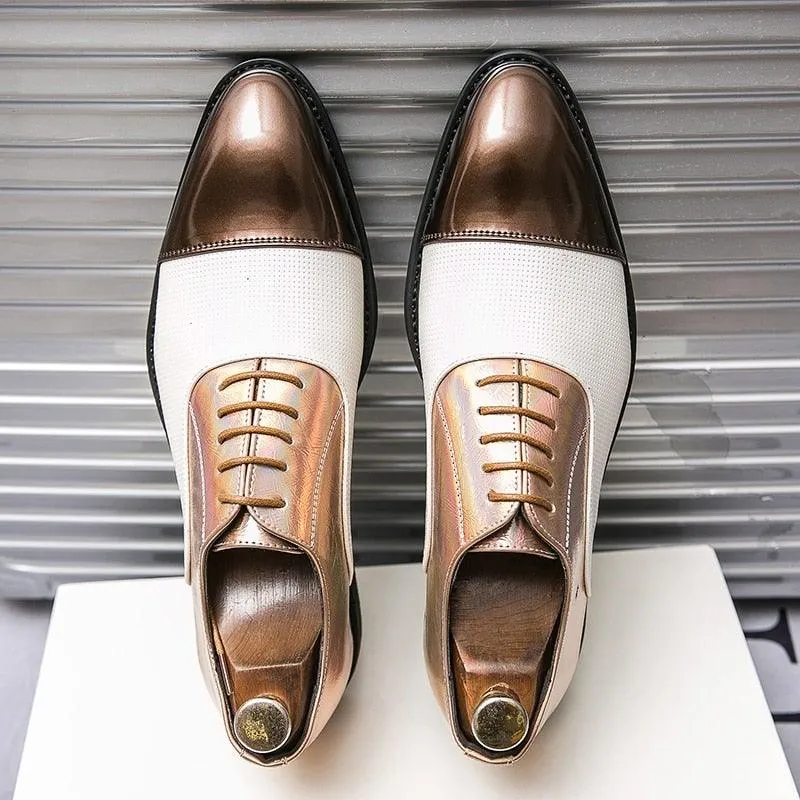 YRL Men's Multi Color Pantent Leather Oxfords