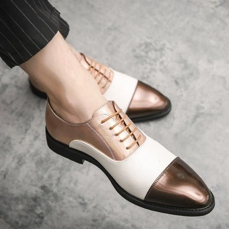 YRL Men's Multi Color Pantent Leather Oxfords