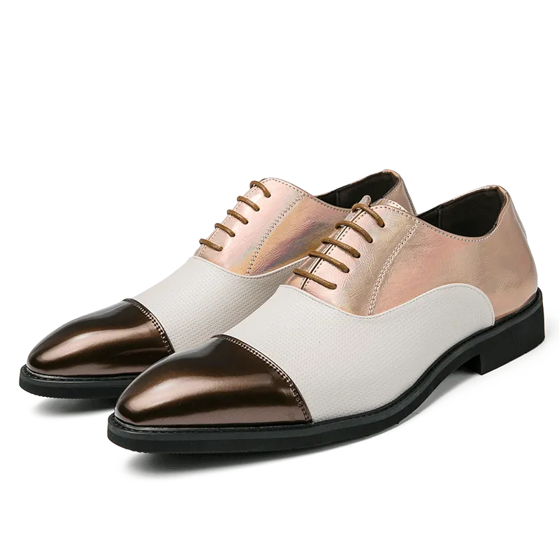 YRL Men's Multi Color Pantent Leather Oxfords