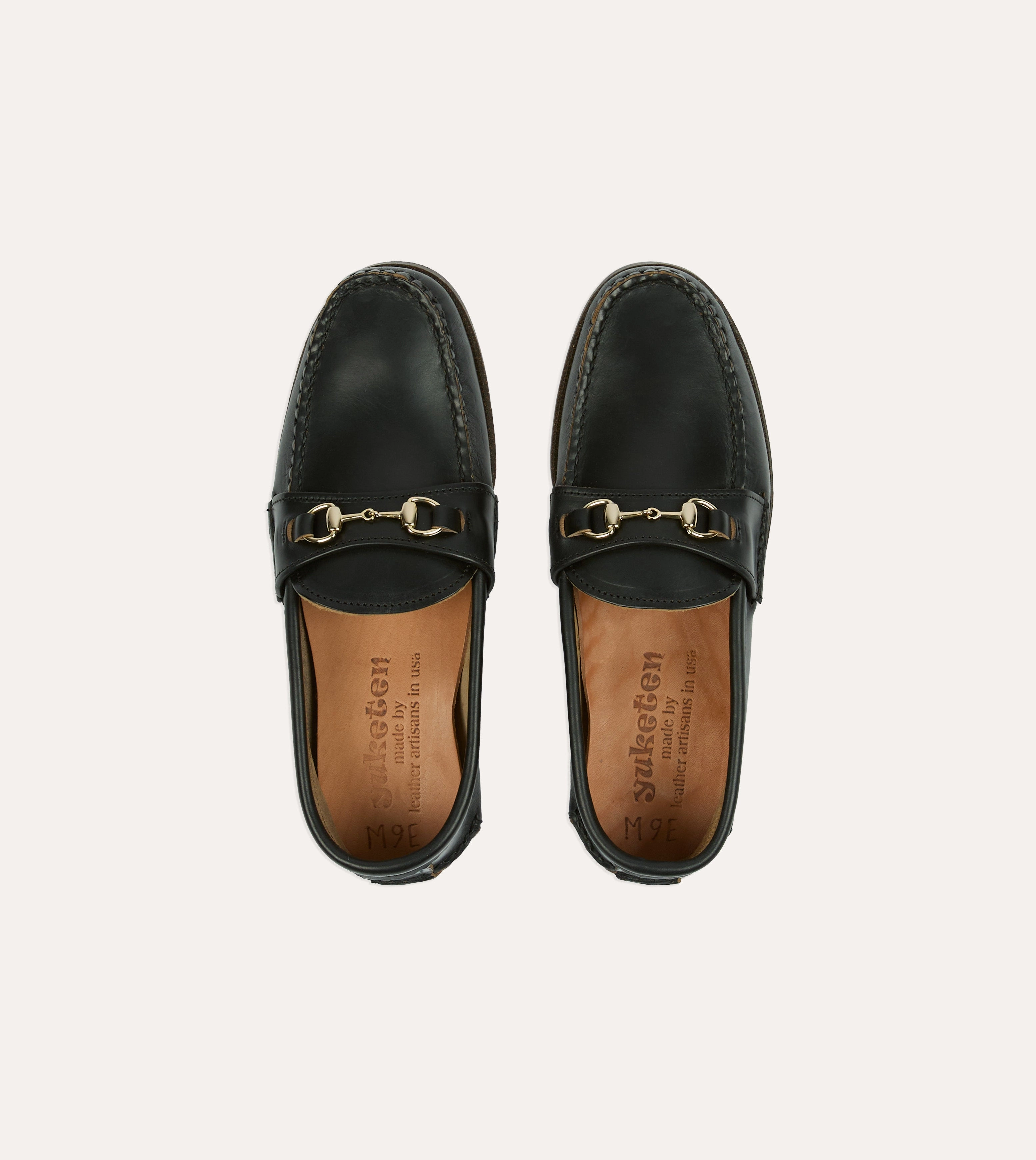 Quick Pace Urban Breeze Yuketen Black Leather Bit Loafer with Camp Sole