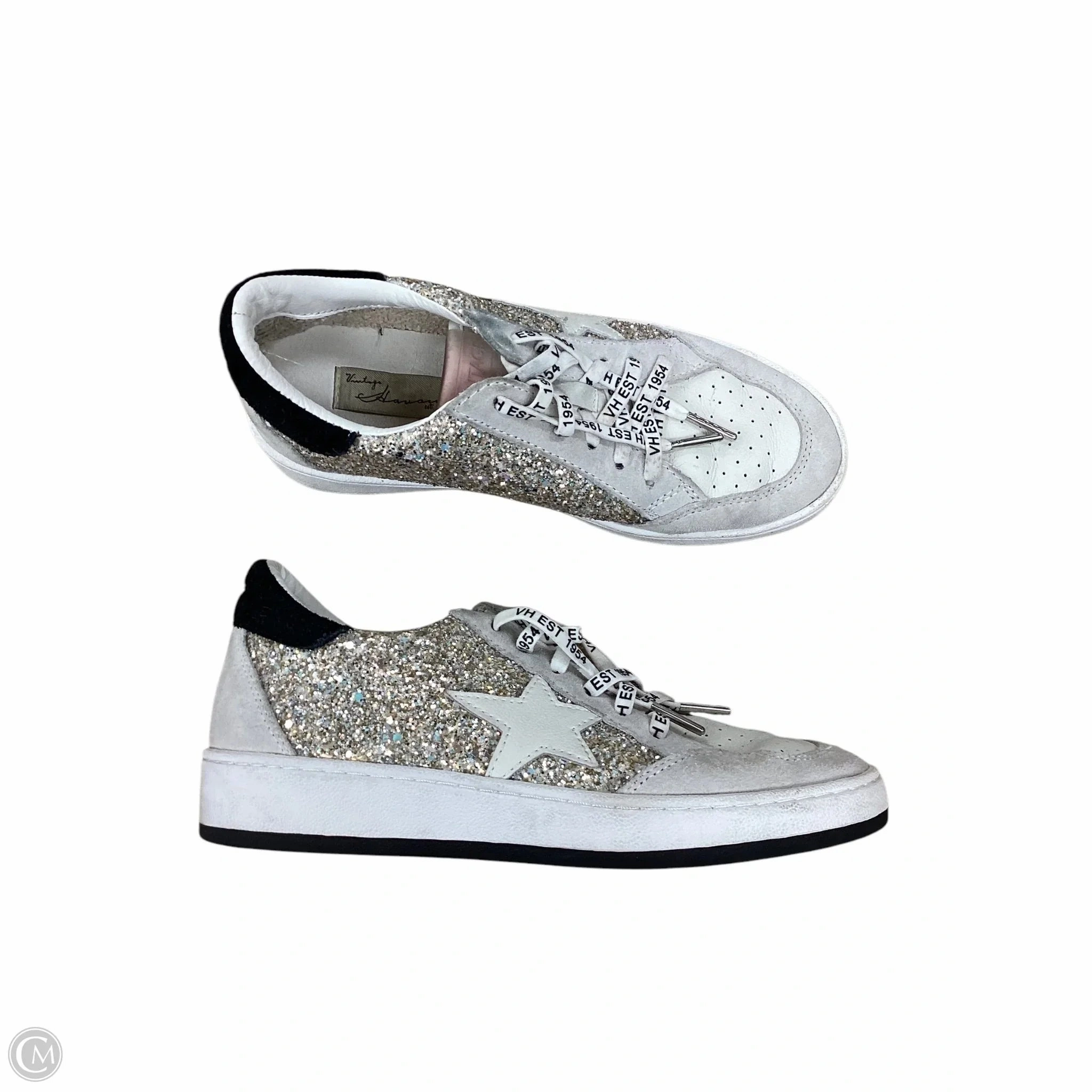 Shoes Sneakers By Vintage Havana In Silver & White, Size: 8 Durable Tread Pattern Footwear Tech